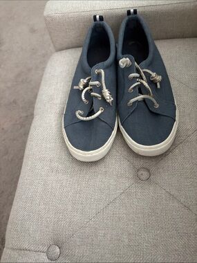 Classic Navy Canvas Sneakers with White Sole